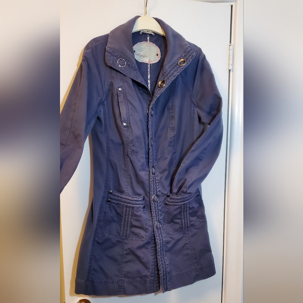 Size 8 Free People Corduroy Trench Coat with Utility Style and Relaxed Fit